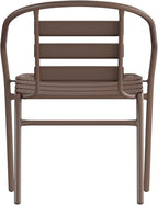 Flash Furniture Lila Bronze Metal Restaurant Stack Chair with Metal Slats - Image 8