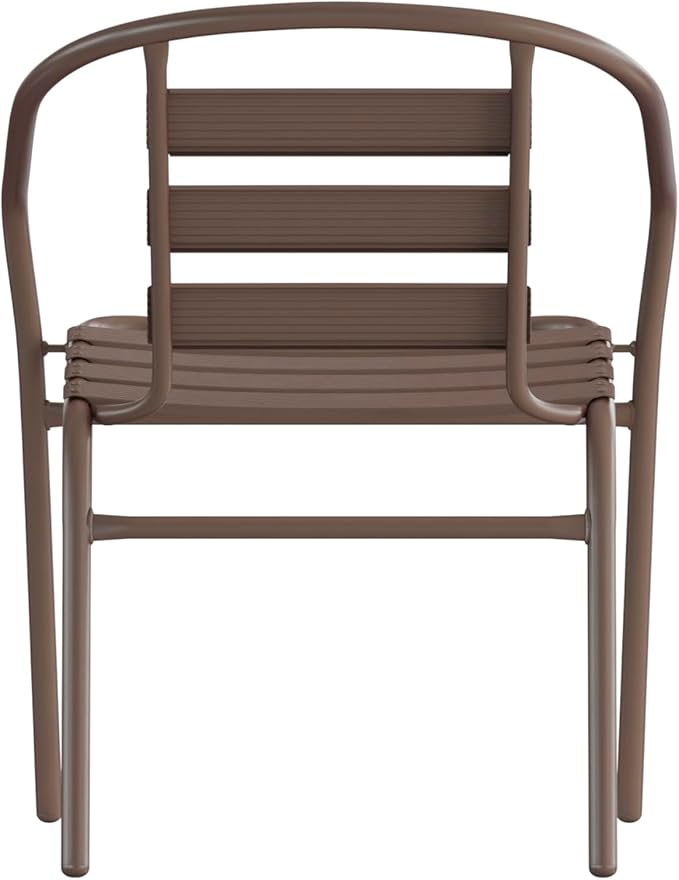 Flash Furniture Lila Bronze Metal Restaurant Stack Chair with Metal Slats - Image 8