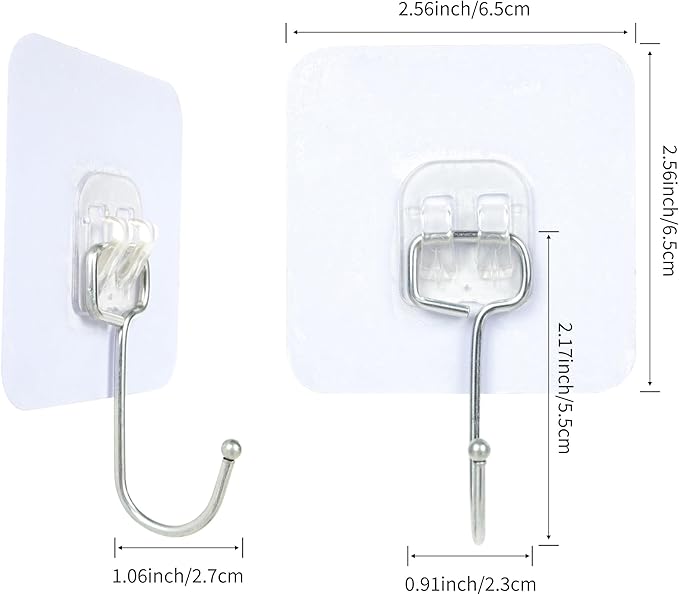 Aynoo Large Adhesive Hooks, Adhesive Towel Coat Hooks - Image 3