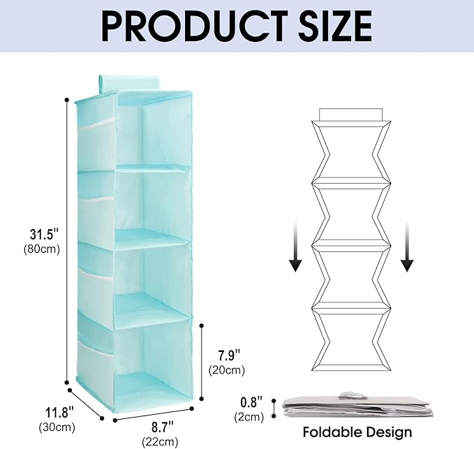PetsHome 4-Shelf Hanging Closet Organizer, Space Saver, Closet Hanging Storage - Image 3