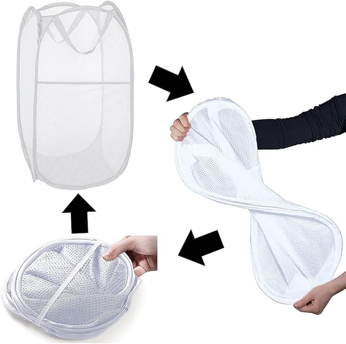 Pop up Laundry Hamper, Portable Foldable Mesh Clothes Hamper - Image 5