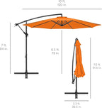 Best Choice Products 10ft Offset Cantilever Hanging Market Patio Umbrella, 8 Sturdy Ribs, Easy Adjustment - Orange - Image 7