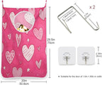 Hot Pink Hearts Stars Hanging Laundry Hamper Door Hampers Bag Basket - Image 3