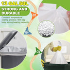 SWIHELP Tall Kitchen Trash Bags 13 Gallon Garbage Bags 50 Liters Plastic Trash - Image 3