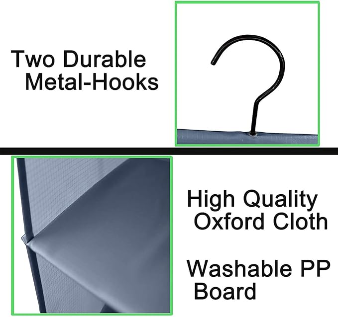 Hanging Closet Organizer, Easy Mount Foldable 4-Shelf Hanging Closet Wardrobe - Image 5