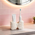 Bow Toothbrush Holder ， 2-Slot Toothbrush and Toothpaste Holder Cute Toothbrush - Image 7
