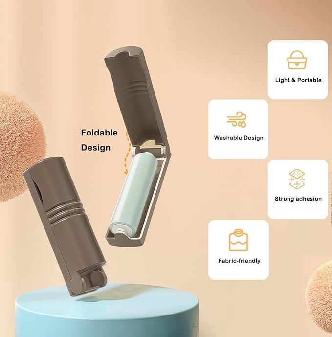 Mini Reusable Lint Roller for Travel, 6 Pack Washable Foldable Lint Remover - Image 6