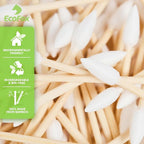 Precision Tip Bamboo Cotton Swabs 200 Count | Eco-Friendly & Pure Cotton Buds | - Image 3