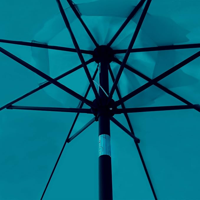 Sunnyglade 9' Patio Umbrella Outdoor Table Umbrella with 8 Sturdy Ribs (Teal Blue) - Image 6