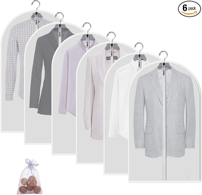 6 Pack Garment Bags for Hanging Clothes by MsKitchen