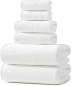 REDKISS Ultra Soft 6 Piece Towel Set, Premium White Towels by REDKISSOnline