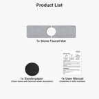 15.8" x 4" Stone Faucet Mat for Kitchen Sink, Quick Drying Diatomite Sink Tray - Image 7