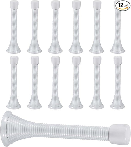12 Pack Spring Door Stops 3 1/4 Inch Flexible Heavy Duty Spring Door Stopper by KISEER