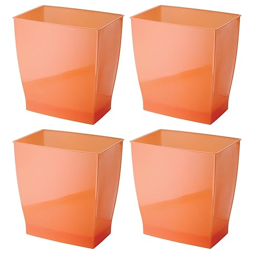 iDesign Small Plastic Bathroom Trash Can, Slim Rectangle Garbage Bin - Image 8