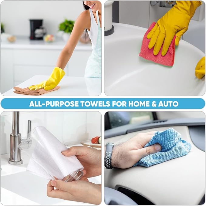 AIDEA Microfiber Cleaning Cloth 330 Sheets 6 Roll, Microfiber Towels - Image 5