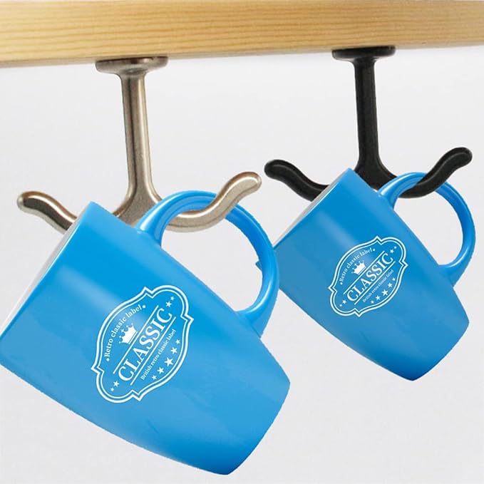 10 Pcs Zinc Alloy Ceiling Double Hook Cabinet Wardrobe Coat Towel Hat Hook - Image 6