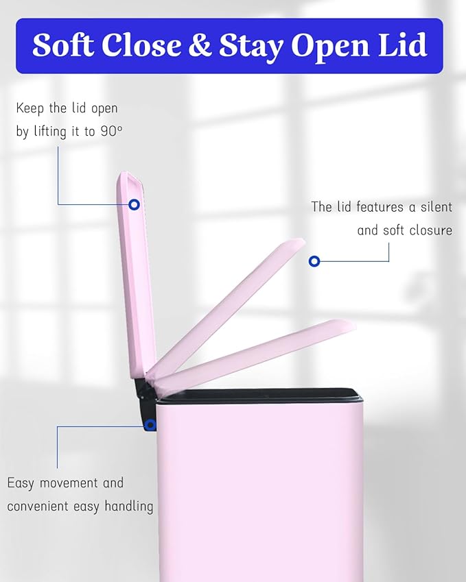 8 Gallon Step Trash Can with Soft Close Lid, 30L Stainless Steel Garbage Can - Image 4