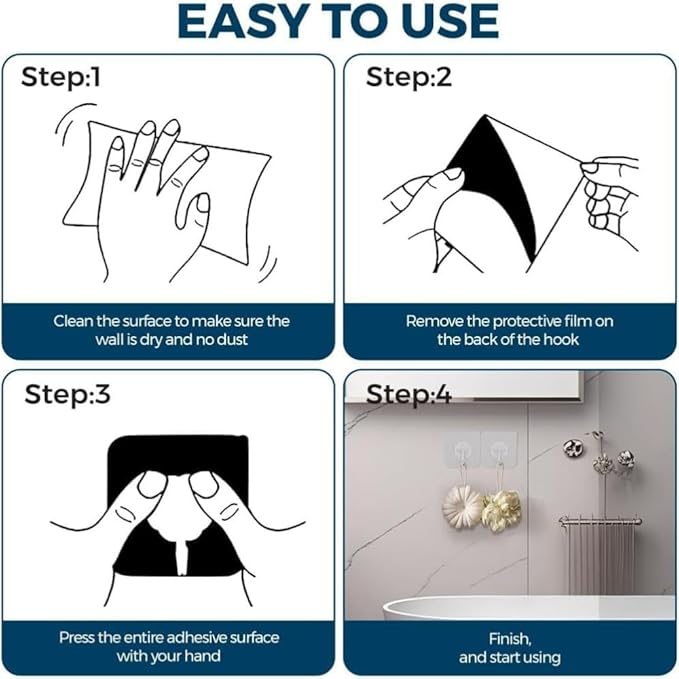 12 PCS Self Adhesive Hooks for Hanging - 33lb Max - Image 7