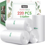 5 Gallon 220 Counts Strong Trash Bags Garbage Bags by Teivio, Bin Liners by Teivio
