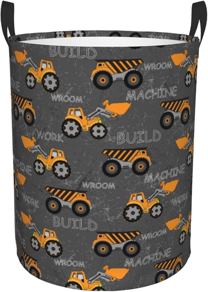 Cute Excavator Engineering Vehicle Laundry Hamper Bag - Image 9