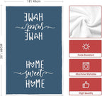 Artoid Mode Blue Grey Stripes Home Sweet Home Boho Winter Kitchen Towels Dish - Image 6