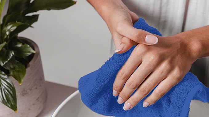 Avalon Towels Cotton Washcloths 24-Pack – 12 x 12 Inch Blue Super Soft & - Image 3