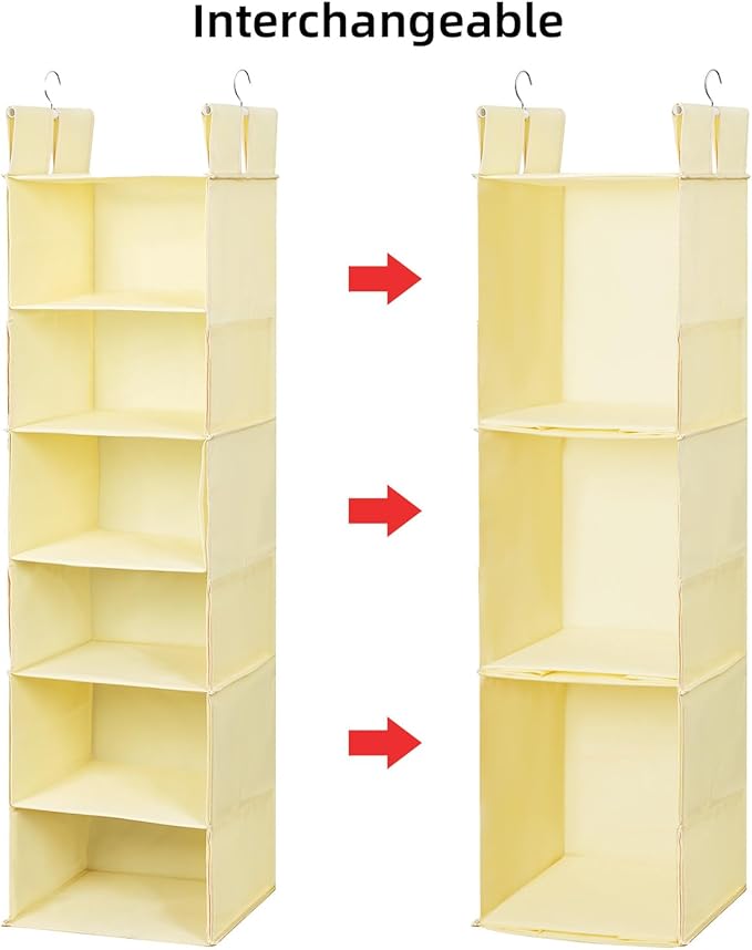 Posprica Interchangeable Hanging Closet Organizer – 6 Slim Tiers or 3 Spacious - Image 4