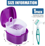 Purple Denture Bath Case Cup Box Holder Storage Container - Image 2