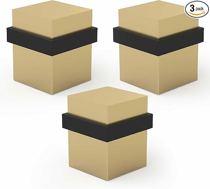 Mega Handles Square Floor Door Stopper, Quickly Installed Wall Protector Stopper by MegaHandles