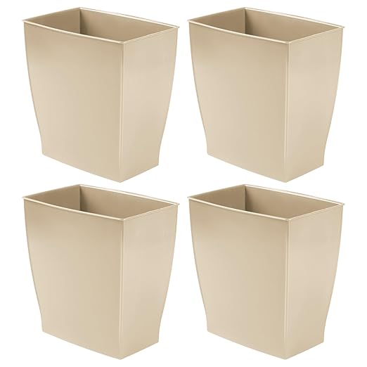 iDesign Small Plastic Bathroom Trash Can, Slim Rectangle Garbage Bin - Image 8