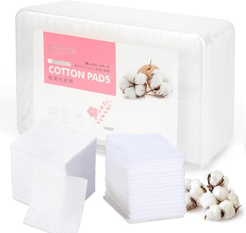 1000 PCS Thin Makeup Facial Cotton Pads, Square Facial Lips Eyes Makeup Remover - Image 2