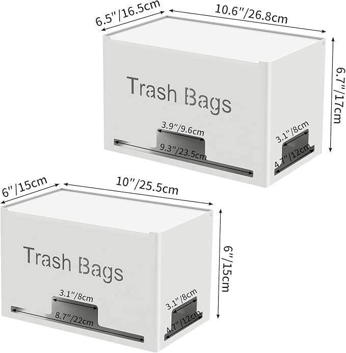 2-Pack Trash Bag Holder Dispenser, Stackable Garbage Bag Dispenser, Extra Large - Image 2