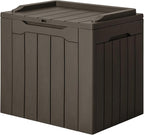 JUMMICO 31 Gallon Resin Deck Box Waterproof Indoor Outdoor Storage Boxes for Patio Furniture Cushions and Garden Tools (Brown) by JUMMICO
