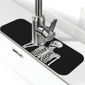 Black Funny Skull Human Skeleton Halloween Kitchen Sink Splash Guard Faucet Mat by Unknown