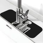 Black Funny Skull Human Skeleton Halloween Kitchen Sink Splash Guard Faucet Mat by Unknown