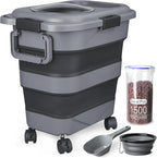 Dog Food Storage Container，10-25 lbs Airtight Collapsible Cat Food Storage by TIOVERY