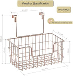 Wire Hanging Storage Basket 2 Packs, Wall Mounted Kitchen Bathroom Storage - Image 2