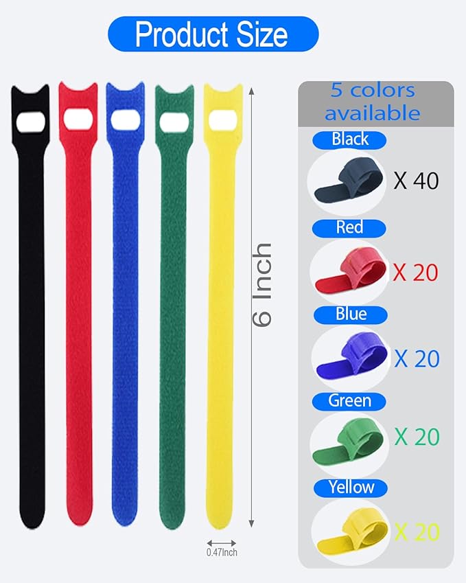 120 Pack Reusable Cable Ties 6 Inch - Image 6
