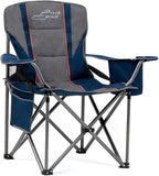 FAIR WIND Heavy Duty Camping Chair, Oversized Padded Folding Chair for Big and Tall (450lbs), Extra Wide Seat with Integrated Cooler & Storage Pocket, Adjustable Lumbar Support for Outdoor by FAIRWINDOutdoorEquipment