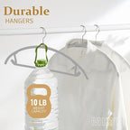 MIZGI Premium Plastic Hangers Heavyduty- Gray No Shoulder Bump Suit Hangers - Image 5