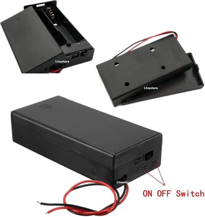 10Pcs Plastic 18650 Battery Storage Case 2 Slots x 3.7V - Image 2