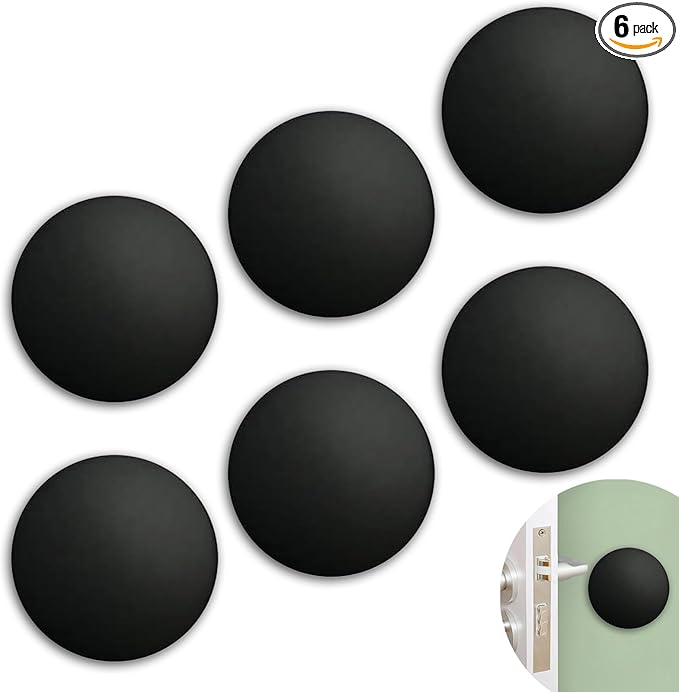 Door Stoppers for Wall with Strong Back Adhesive, No-Falling Round Door Knob by Bovinde