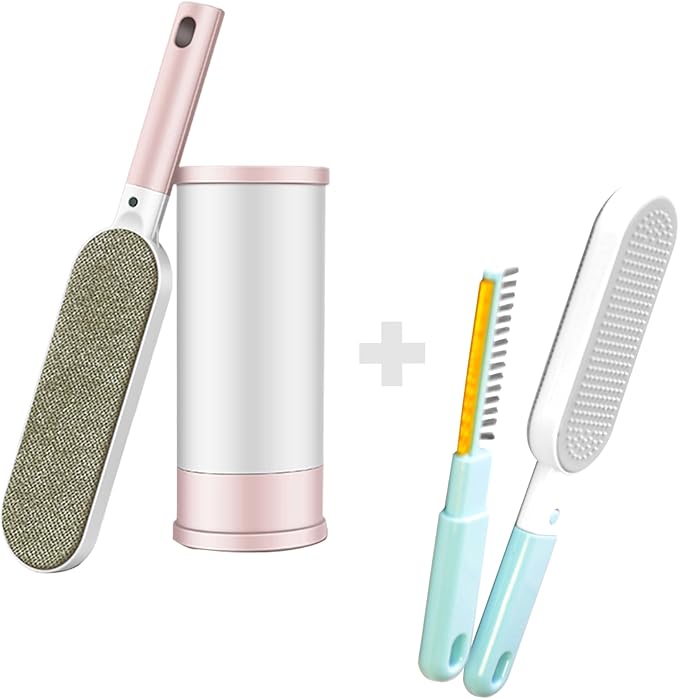 2PCS Lint Brushes for Clothes, Cat Dog Hair Remover for Lundary, Self-Cleaning - Image 2