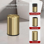 9L/2.4Gal Gold Trash Can, Brass Bathroom Garbae Can - Image 7