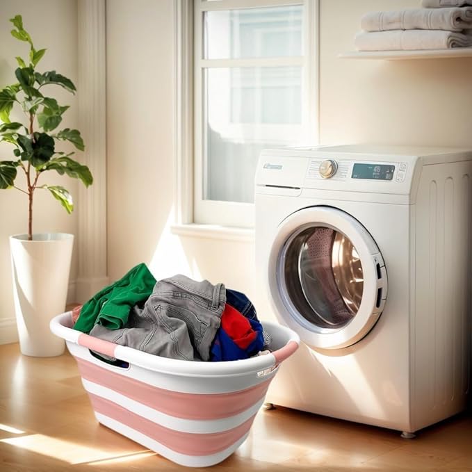 SAMMART 40L Set of 2 Collapsible Plastic Laundry Hamper - Image 5