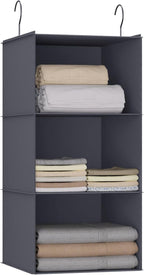 Hanging Closet Organizer and Storage 3-Shelf, Easy Mount Foldable Hanging by DonYeco