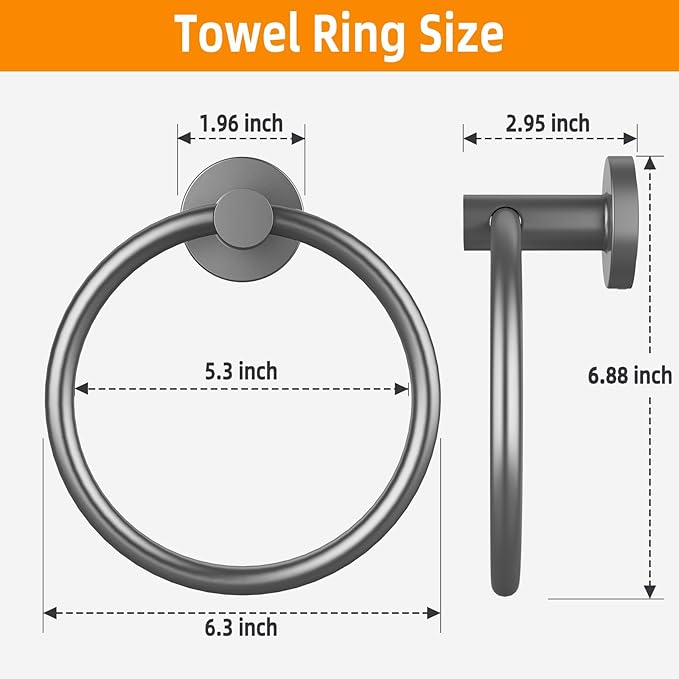 Towel Ring 2Pack, SUS304 Stainless Steel Hand Towel Holder - Image 6