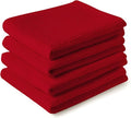 Encasa XO Kitchen Dish Towels Set | Red | Waffle Weave and Flat Hand Tea Towel by EncasaXO