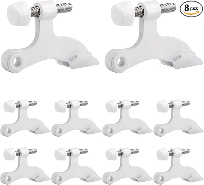 OBTANIM 8 Pack Hinge Pin Door Stopper Heavy Duty Metal Adjustable Door Stops by OBTANIM