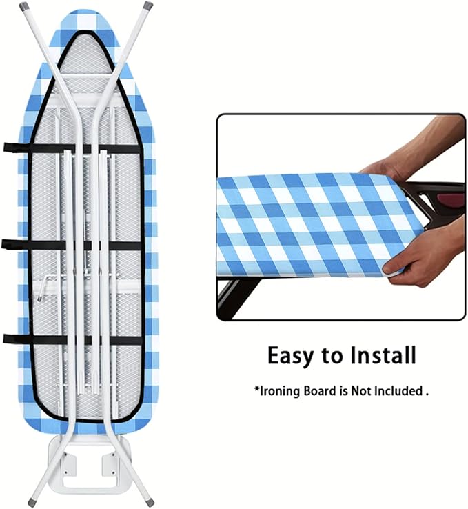 Nuxovilar Blue and White Gingham Ironing Board Cover, This Cover Fits Most - Image 5
